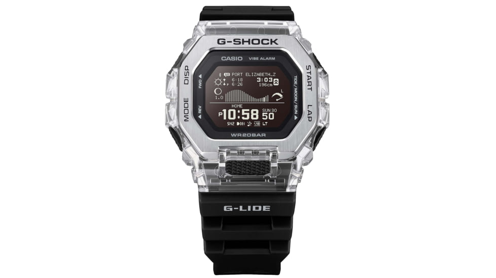 Casio G-Shock Mens Digital G-Glide w/Bluetooth Connect, 51 mm Case Diameter, Stainless Steel, Black, Bio-based Resin, GBX-100S-1CR