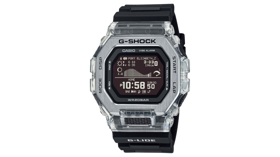 Casio G-Shock Mens Digital G-Glide w/Bluetooth Connect, 51 mm Case Diameter, Stainless Steel, Black, Bio-based Resin, GBX-100S-1CR