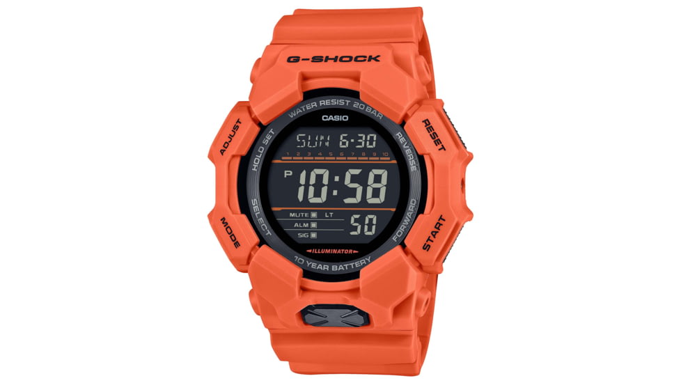 Casio G-Shock Mens Digital Movement Watch, 52 mm Case Diameter, Resin, Red, Bio-based Resin, GD-010-4CR
