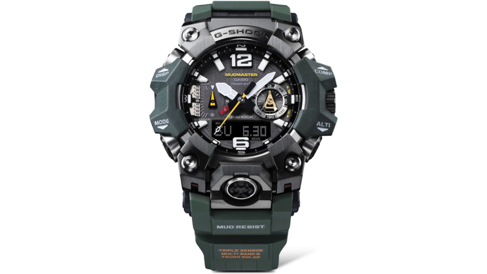 Casio G-Shock Mudmaster Triple-Sensor Solar Watch - Mens, Green, GWG-B1000-3ACR