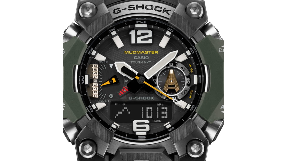 Casio G-Shock Mudmaster Triple-Sensor Solar Watch - Mens, Green, GWG-B1000-3ACR