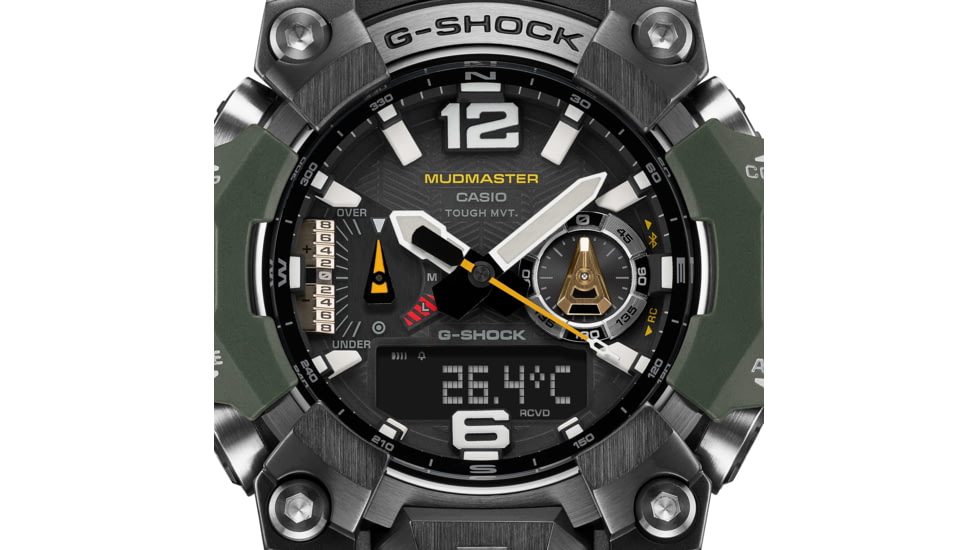 Casio G-Shock Mudmaster Triple-Sensor Solar Watch - Mens, Green, GWG-B1000-3ACR