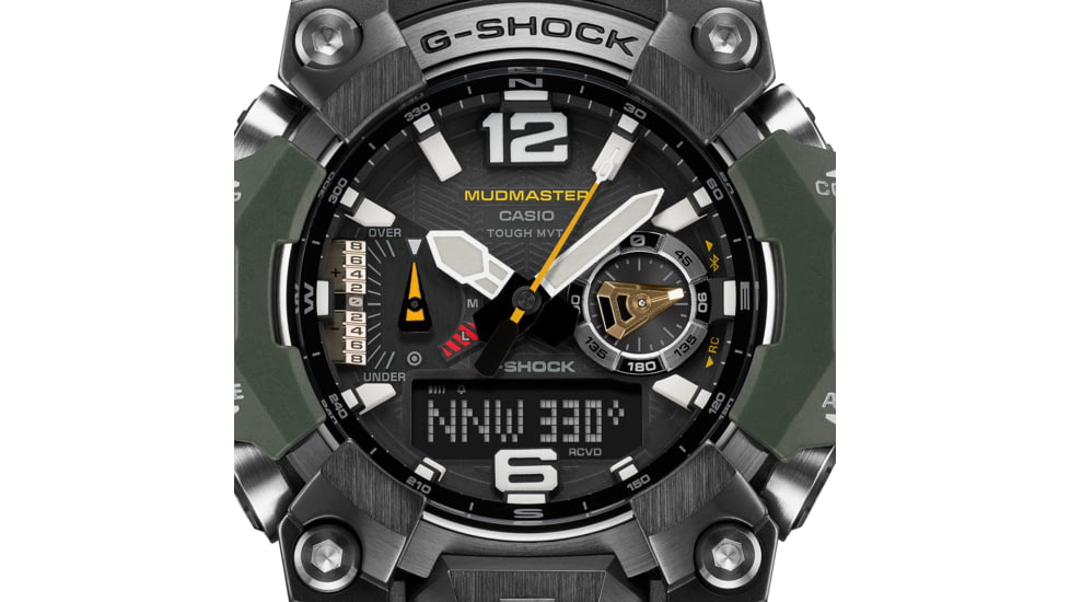 Casio G-Shock Mudmaster Triple-Sensor Solar Watch - Mens, Green, GWG-B1000-3ACR