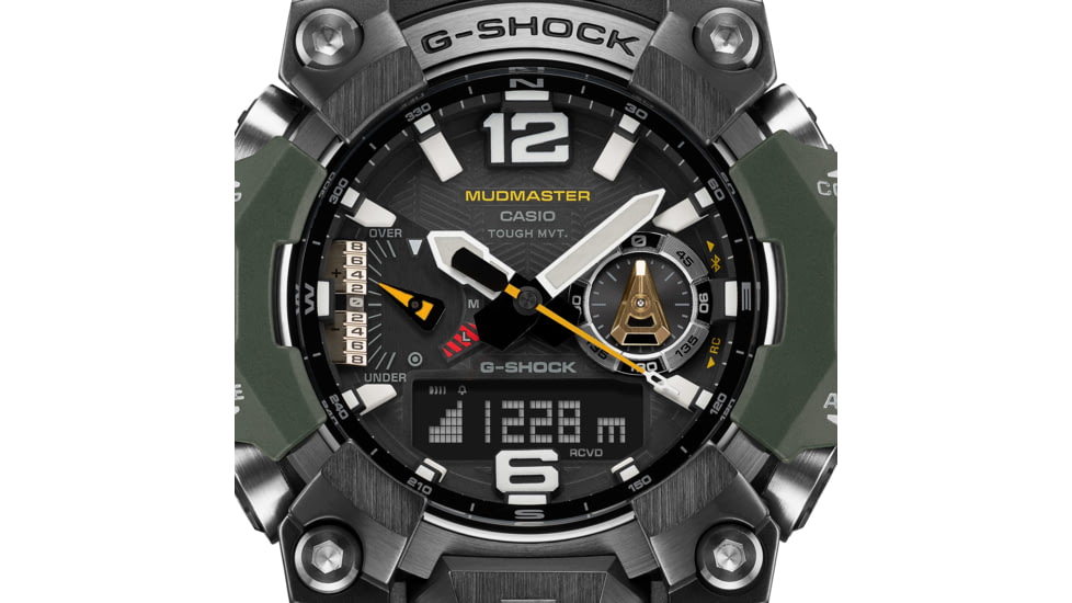 Casio G-Shock Mudmaster Triple-Sensor Solar Watch - Mens, Green, GWG-B1000-3ACR