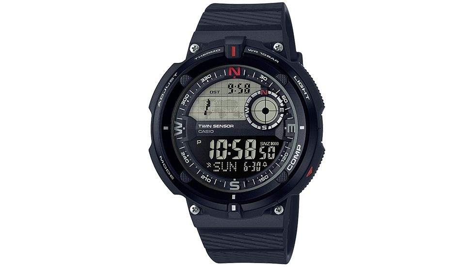 Casio Outdoor 2Sensor Sport Watch, w/100M Water Resistant, Black SGW600H-1B