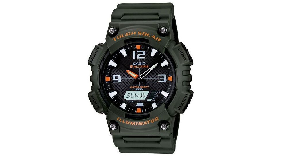 Casio Outdoor ANA-DIGI SOLAR BLACK/ORANGE FACE, Black/Orange/Green AQS810W-3AV