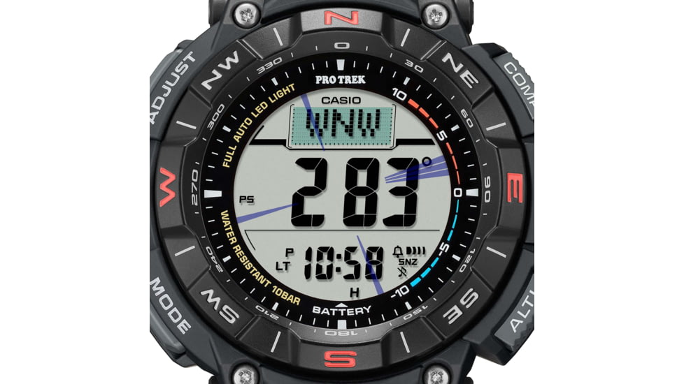 Casio Outdoor Casio Pro Trek Solar Watch Triple Sensor Watching Featuring an Altimeter, Barometer, Digital Compass, Thermometer and 100M WR - Mens, Black, One Size, PRG340-1