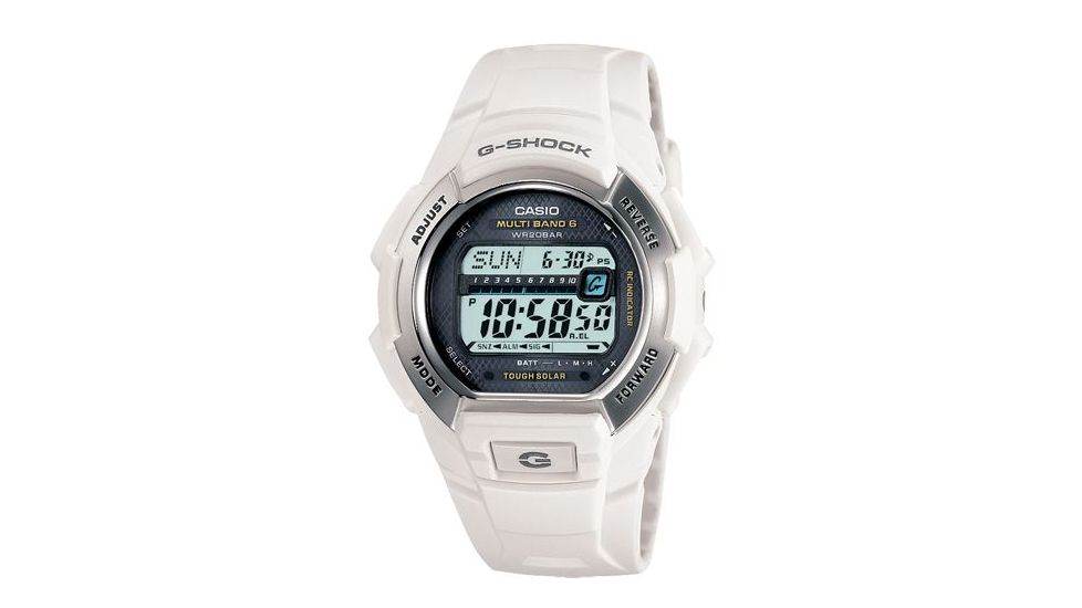Casio Outdoor G-Shock Atomic White Outdoor Watch with Rally Mode Timer, White GWM850-7
