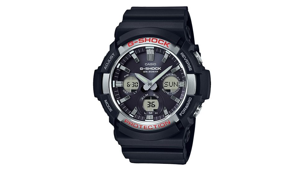 Casio Outdoor G Shock Tough Solar Analog Watch, w/200M Water Resistant, Black GAS100-1A