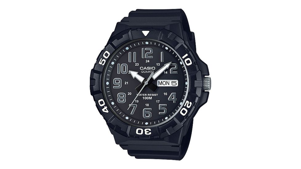 Casio Outdoor Mens Large Case Diver Style Sport Watch, Black, MRW210H-1AV