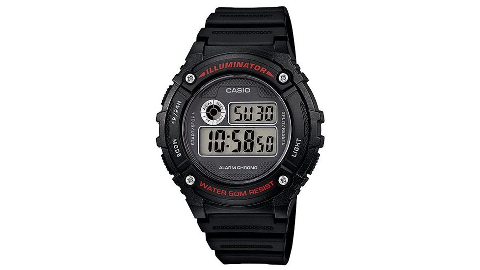 Casio Outdoor MENS DIGITAL SPORT ALARM CHRONO, Black W216H-1AV