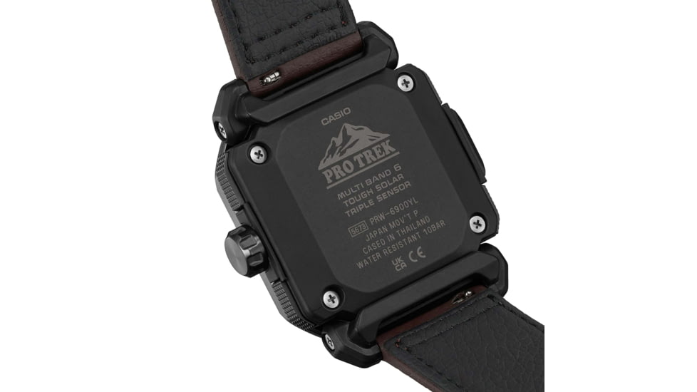 Casio Outdoor Pro Trek Solar Powered Triple Sensor Word Time Watches w/Biomas Plastic Case and Strap - Mens, Brown, One Size, PRW-6900YL-5