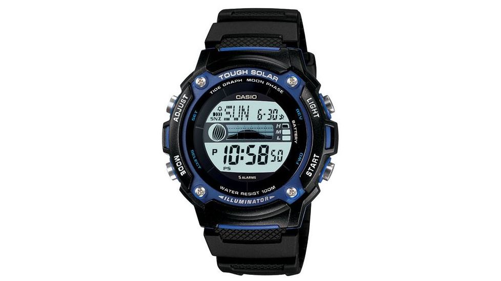 Casio Outdoor Self Charging Solar Power Watch with Tide Graph, Black WS210H-1AVCF