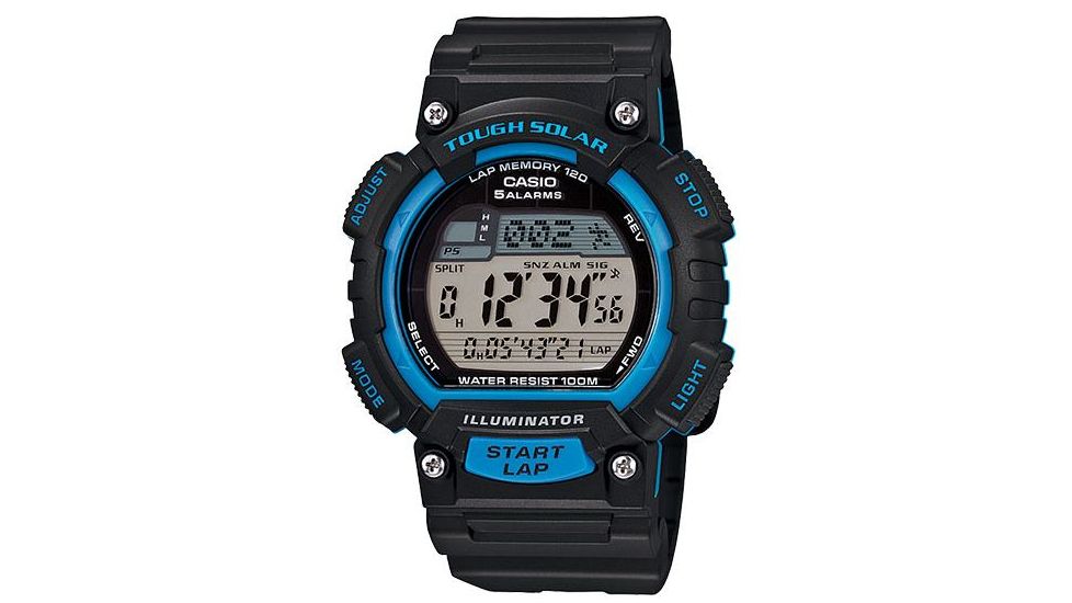 Casio Outdoor SOLAR 100M Water Resistant BLUE BLACK, Black/Blue STLS100H-2AV