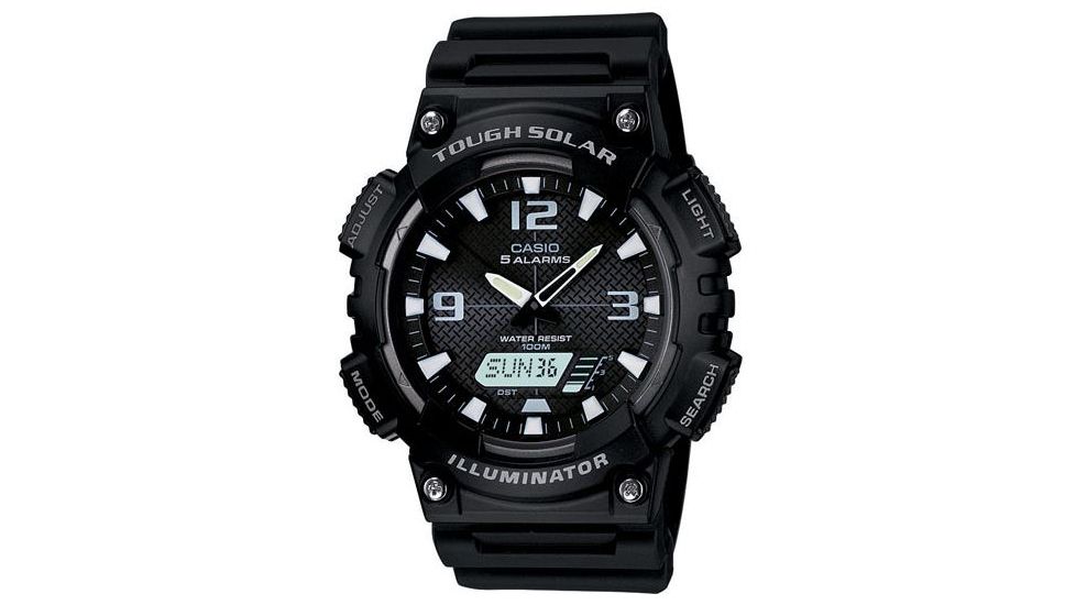 Casio Outdoor SOLAR POWER-ANALOG/DIGITAL-100M Water Resistant, Black/White AQS810W-1AVCF