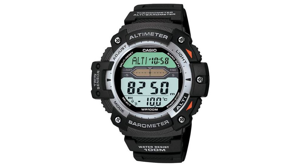 Casio Outdoor Twin Sensor Digital Watch -Altim/Baro/Thermo -100m Water Resistan - Men's, Black, One Size, SGW300H-1AVCF