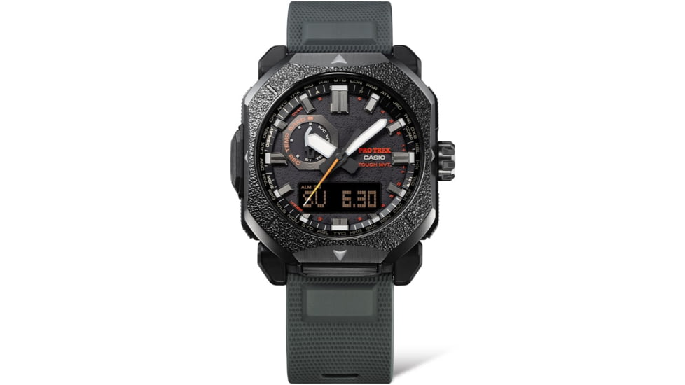 Casio PRO TREK Climber Line Triple-Sensor Atomic-Solar Watch - Mens, Gray, PRW6900BF-1