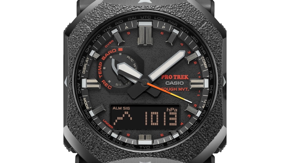 Casio PRO TREK Climber Line Triple-Sensor Atomic-Solar Watch - Mens, Gray, PRW6900BF-1