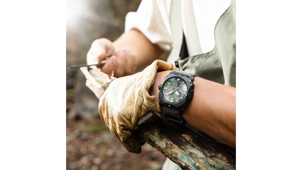 Casio PRO TREK Climber Line Triple-Sensor Atomic-Solar Watch - Mens, Gray, PRW6900BF-1