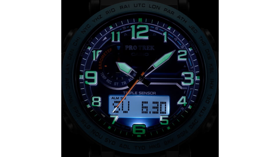 Casio PRO TREK Tough Solar Triple Sensor Watch - Mens, Blue, PRG601YB-2