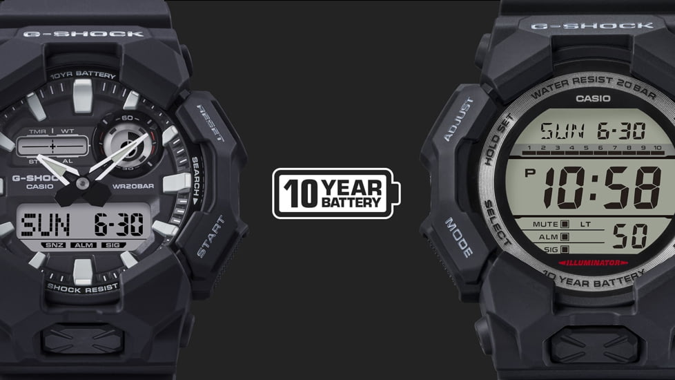 Casio Tactical G-Shock Classic 10-Year Battery Digital Watch - Mens, Black, One Size, GD-010-1CR