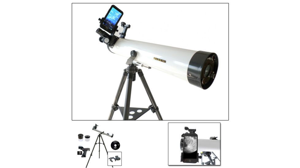 USED Cassini C-80 800mm x 80mm Reflector Telescope w/Smartphone Adapter, White, NSN N, SS-C80, EDEMO1
