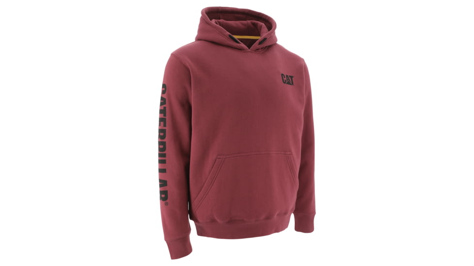 Caterpillar Trademark Banner Hooded Sweatshirt - Men's, Small, Regular, Brick, 1910709-11600-S