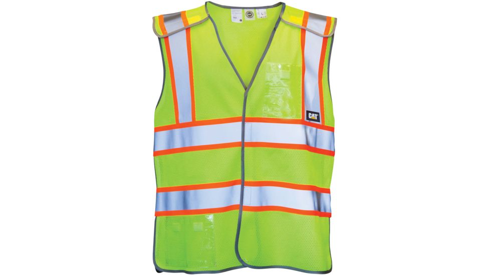 Caterpillar 5 Point Break Away Safety Vest, Hi-Vis Yellow, Medium/Large 1322029-407-M/L