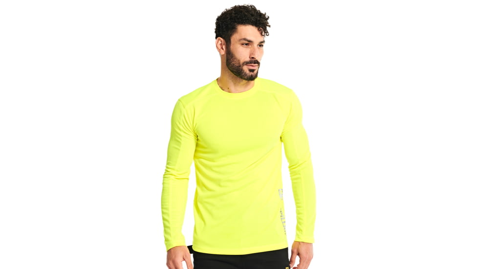 Caterpillar Coolmax Long Sleeve T-Shirt - Men's, Large, Hi Vis Yellow, 1510577-12130-L