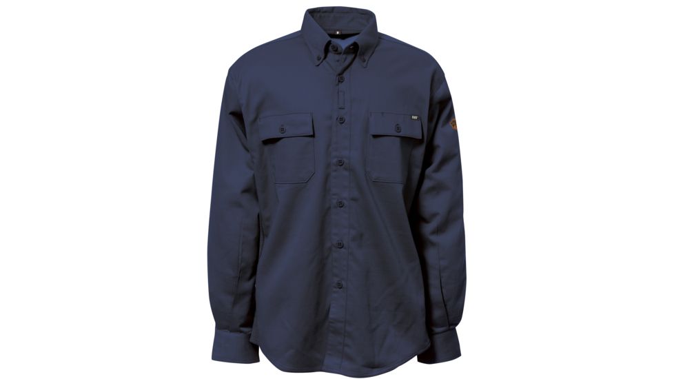 Caterpillar Flame Resistant Work Shirt With Stretch Panels, FR Navy, 2XL 1610002-57E-2XL