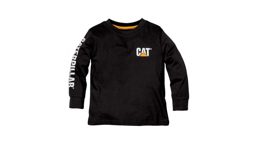 Caterpillar Kids Trademark Banner Long Sleeve T-Shirt, Black, 2T, 1510522-016-2T