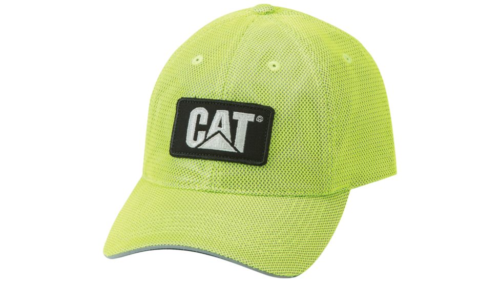 Caterpillar Reflective Mesh Cap, Hi-Vis Yellow, One Size, 1128094-407-OS
