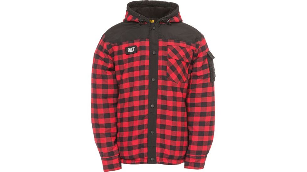Caterpillar Sequoia Shirt Jacket, Red Buffalo Plaid, XL, 1610006-10672-XL