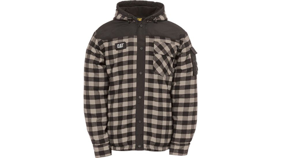 Caterpillar Sequoia Shirt Jacket, Grey Buffalo Plaid, M, 1610006-68N-M