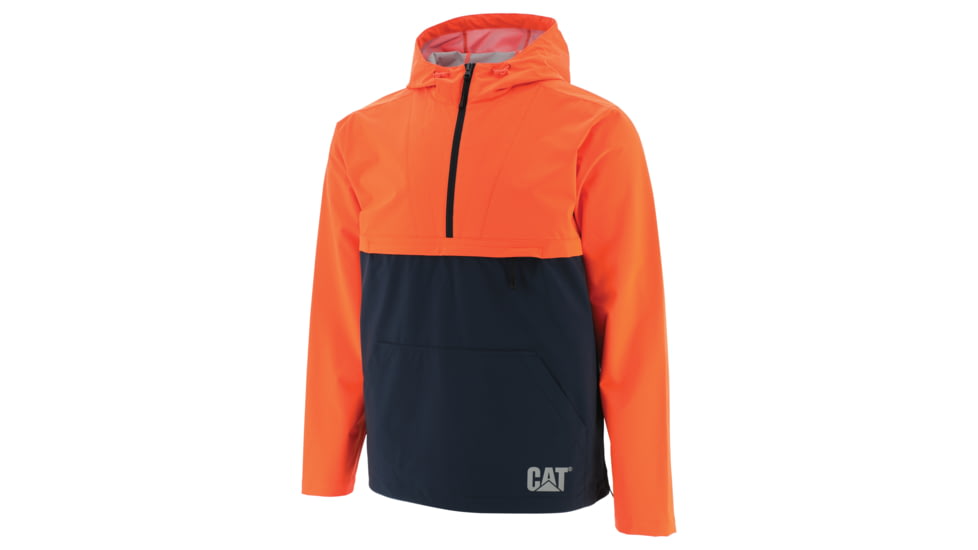 Caterpillar Trade Packable Anorak Rain Jacket - Men's, Large, Hi Vis Orange, 1310136-12131-L
