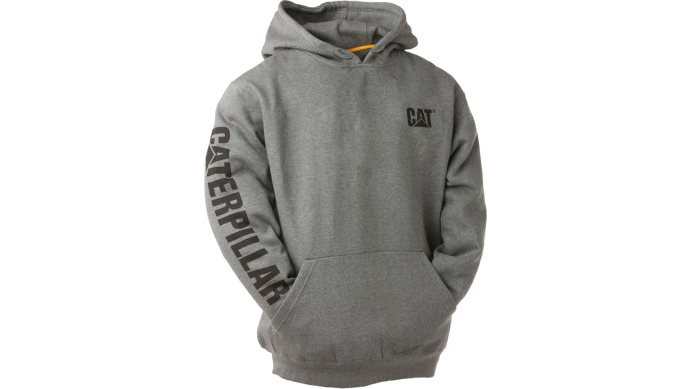 Caterpillar Trademark Banner Hooded Sweatshirt - Men's, Medium, Regular, Dark Heather Grey, 1910709-004-M