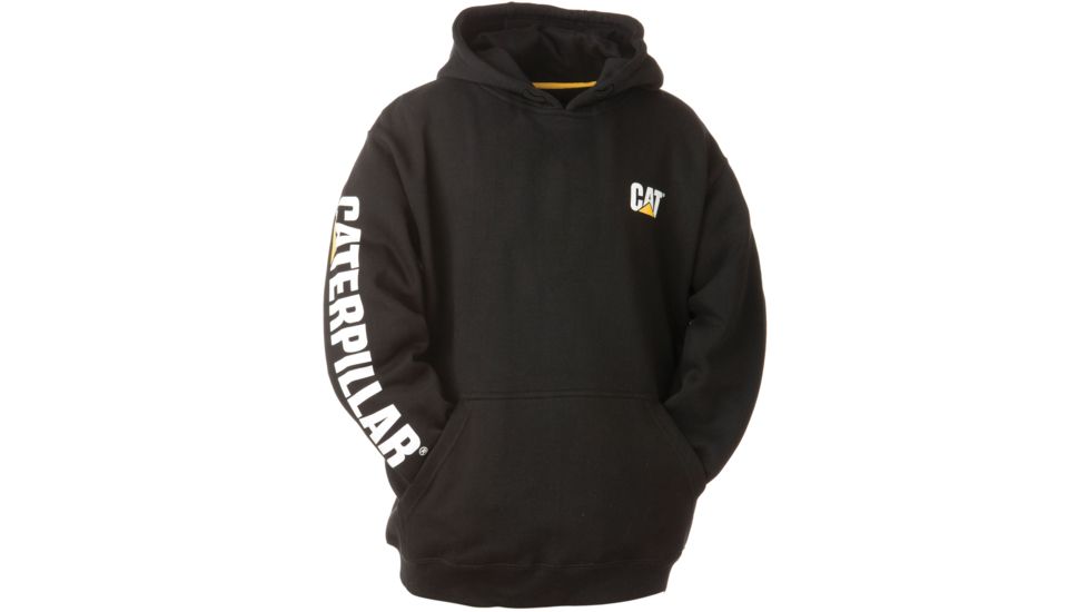 Caterpillar Trademark Banner Hooded Sweatshirt - Men's, Extra Large, Regular, Black, 1910709-016-XL