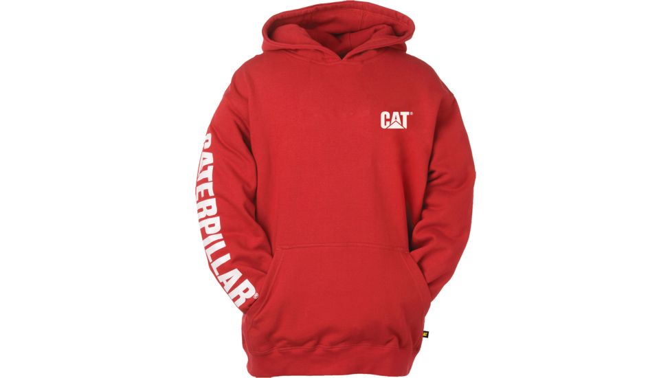 Caterpillar Trademark Banner Hooded Sweatshirt - Men's, 2XL, Regular, Chili Pepper, 1910709-155-2XL