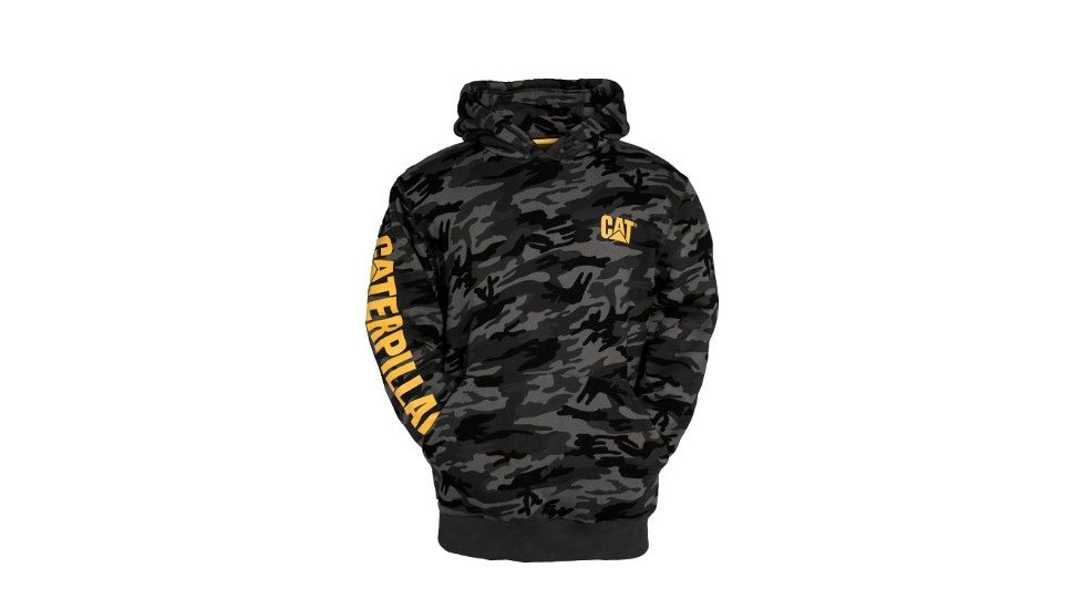 Caterpillar Trademark Banner Hooded Sweatshirt - Men's, Large, Regular, Night Camo, 1910709-11790-L