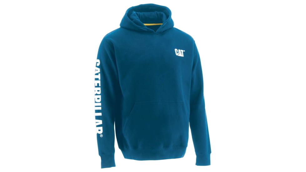 Caterpillar Trademark Banner Hooded Sweatshirt - Men's, Large, Regular, Memphis Blue, 1910709-10960-L