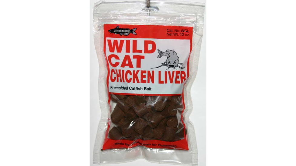 Catfish Charlie Bait Wildcat Dough Balls Chicken Liver Prepared Baits, 12 oz, WCL