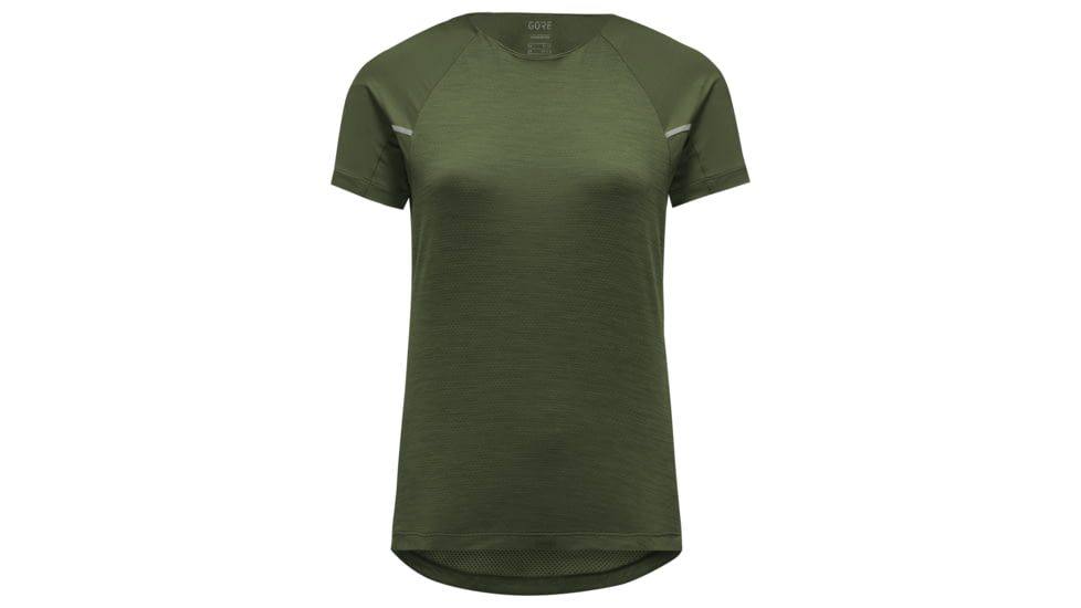 GOREWEAR Vivid Running Shirt Womens in Utility Green Small 4-6 Slim fit EC5B6E53, 100757-BH00-38