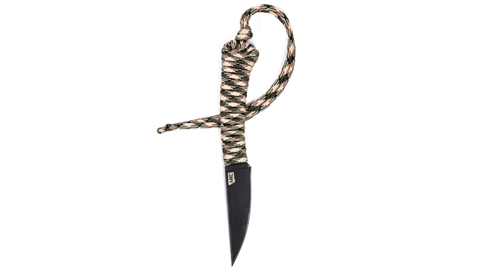 Montana Knife Company Mini-Speedgoat Fixed Blade Knives, 3 inch, 52100 Ball Bearing Steel, Fixed Blade, Paracord Handle, Desert Camo, 6.5 inch, MKC-000371