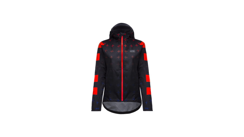 GOREWEAR Endure GORE-TEX Cycling Jacket Womens in Black/Fireball XL 16-18 Regular fit Waterproof EDADE2A2, 100916-BL-XL