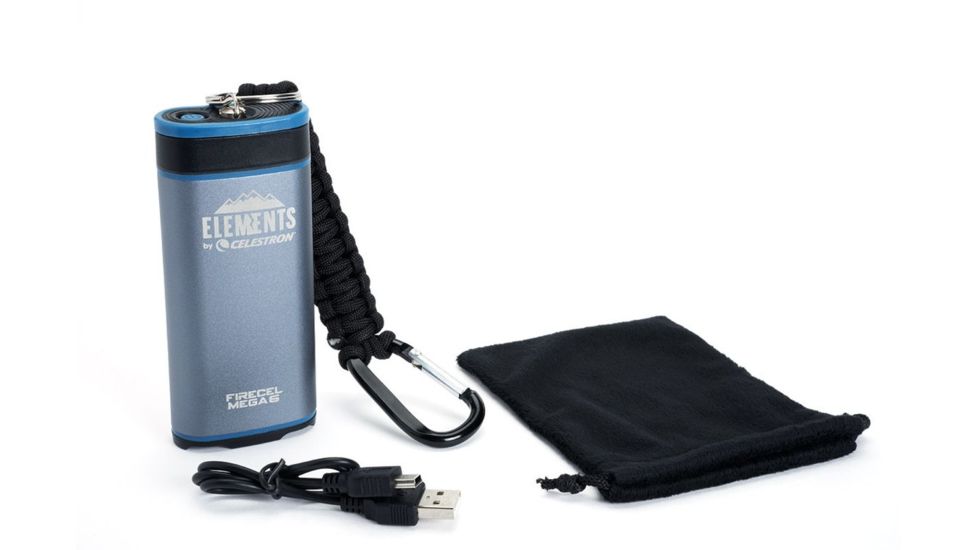 Celestron Elements FireCel Mega 6 Hand Warmer/Charger  w/ Flashlight 93548