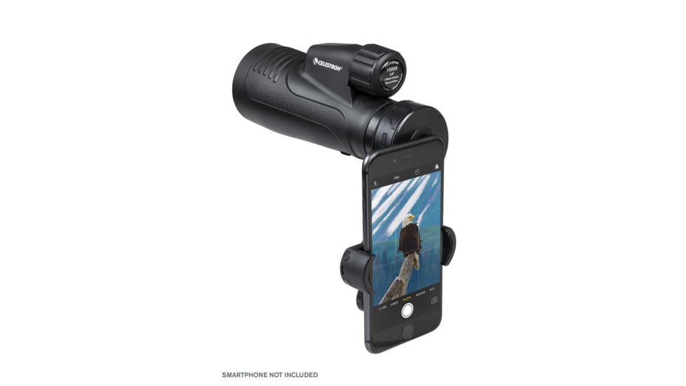 Celestron Outland X 15x50 Monocular w/ Smartphone Adapter, 11 mm, Bak-4, Multicoated, Black, 72371