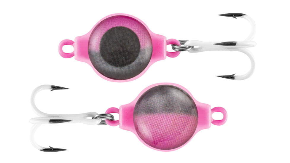 Celsius DGT Jig Double 3D eye Glow body &amp; Treble 1/16oz, Half Pink Glow, CEL-DGT16-HP