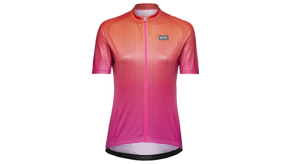 GOREWEAR Grid Fade Cycling Jersey Womens in Process Pink/Fireball XS 0-2 Form fit 03EAAF64, 100937-BIAY-36