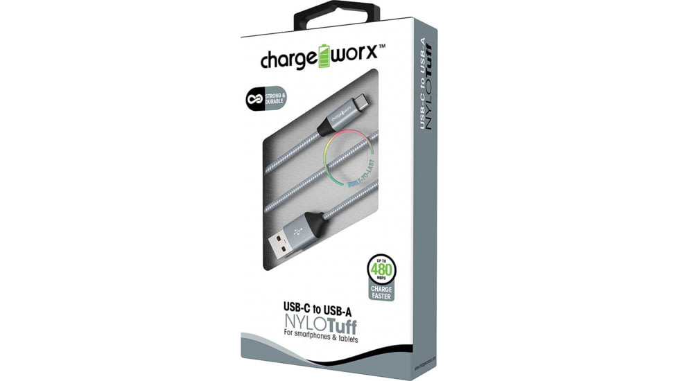 Chargeworx Cable, USB-C, 3ft, Silver, CHA-CX4764SL