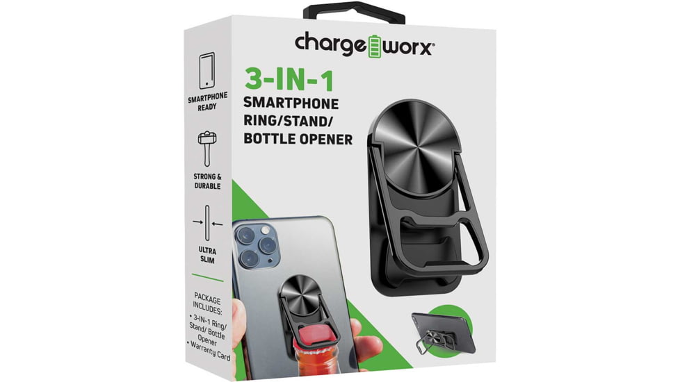 Chargeworx Cell Phone Ring, 3 in 1, Black, CHA-CX5228BK